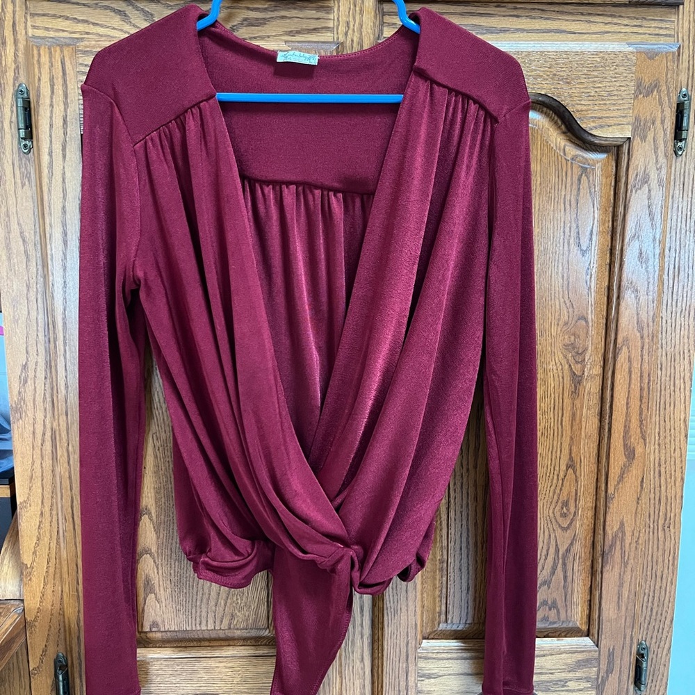 free people Burgundy body suit